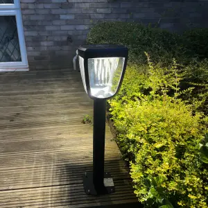 Sylvania YourHome 345 Lumen Solar LED Outdoor Bollard Lantern Light with Motion Sensor