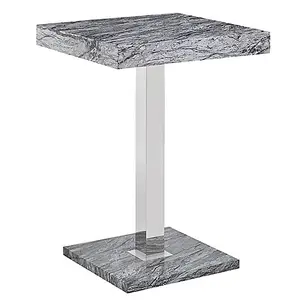 Topaz Melange Marble Effect Bar Table 4 Candid White Stools