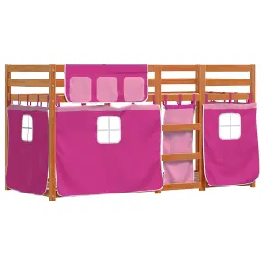 Berkfield Bunk Bed without Mattress Pink 90x190 cm Single Solid Wood Pine