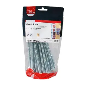 TIMCO Coach Screws Hex Head Silver  - 10.0 x 100