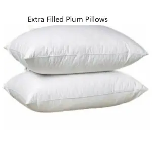 Pack of 2 Hollowfiber Pillows Bounce Back Anti Allergic Hotel Quality Bedding Plump Pillows