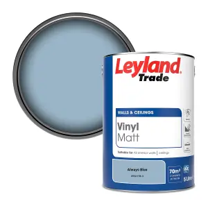 Leyland Trade Vinyl Matt Walls & Ceilings Emulsion Paint Always Blue (PPG1156-3) 5L