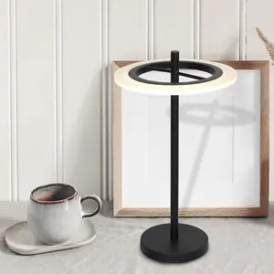 Milagro Cosmo Black LED Table Lamp 12W Stylish Contemporary Circular Ring Light