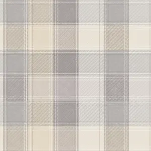 Arthouse Country Check Grey Wallpaper