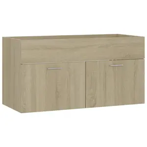 Berkfield Sink Cabinet with Built-in Basin Sonoma Oak Engineered Wood