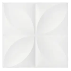 3D Wall Panels Adhesive Included - 6 Sheets Cover 16.15ft²(1.5m²) Interior Cladding Panels - Geometric Convex Shape in Matte White