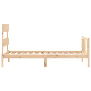 Berkfield Bed Frame with Headboard Small Single Solid Wood