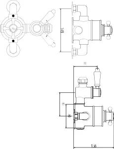 Traditional Exposed Twin Thermostatic Shower Valve (1 Outlet) - Chrome - Balterley