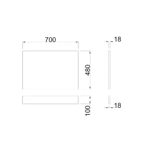 Rinse Bathrooms Bathroom 700mm End Bath Panel Gloss Grey Moisture Resistant Wooden Adjustable Height