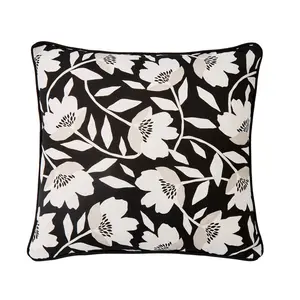 Luna Floral Square Throw Cushion Natural