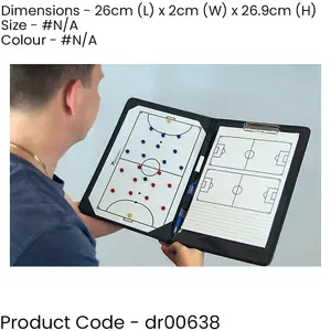 A4 Futsal Coach Tactics Folder - Game Planning Notepad & Magnetic Pitch Board