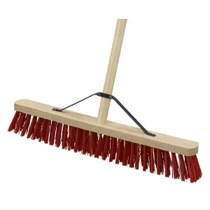 Sealey PVC Bristle Broom 24" 610mm Head Hard Wearing Rubberwood Handle BM16P