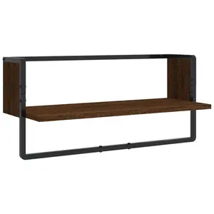 Marusya 4 Piece Floating Shelf (Set of 4) Brown Oak