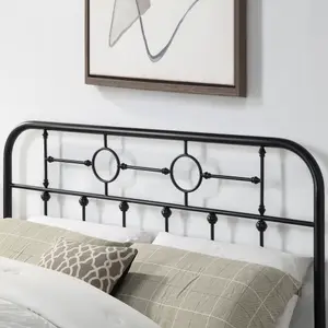 Ware Victorian Industrial Design Black Metal Bed Frame - Double / King