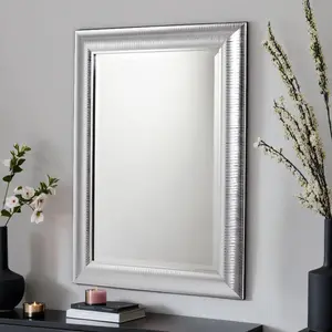 Abbeyville Framed Wall Mounted Accent Mirror Silver / 102.5cm H x 74.5cm W