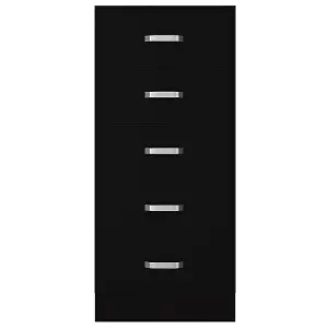 Tunis 5 Drawer Tall Slim Chest Of Drawers - Matt Black