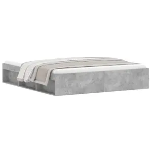 Berkfield Bed Frame Concrete Grey 180x200 cm Super King Size