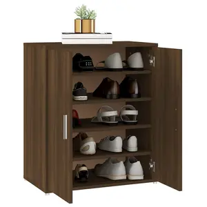 Shoe Cabinet Brown Oak 60x35x70 cm Engineered Wood