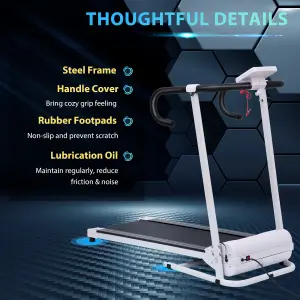 HOMCOM 1-10Km/h Folding Treadmill Home Running Fitness Machine w/ Safety Stopper