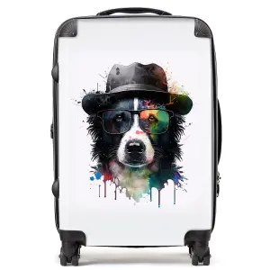 Border Collie Dog Splashart Suitcase - Medium