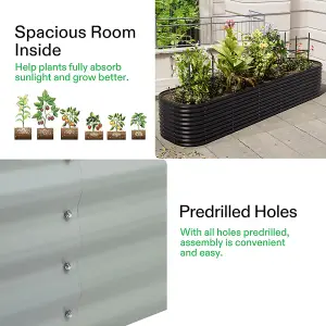 Anthracite Oval Metal Raised Bed Galvanized Raised Planter Box Outdoor Raised Garden Bed Kit 320cm W