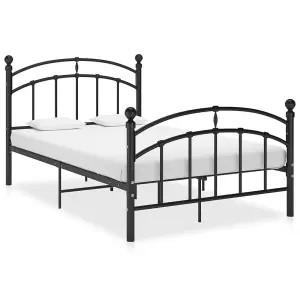 Berkfield Bed Frame Black Metal 120x200 cm