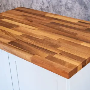 Solid Wood Walnut Worktop 3m x 720mm x 38mm - Premium Solid Wood Kitchen Countertop - Real Walnut Timber Stave Worktops