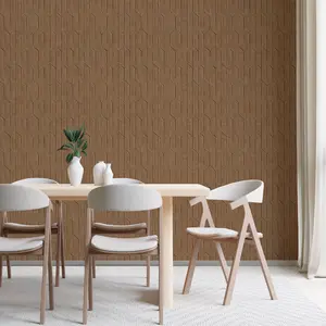 Grandeco Sveg Cut Stone Photographic Effect Textured Wallpaper, Copper Brown