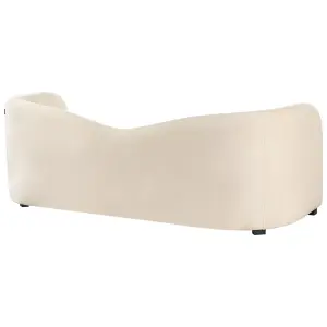 Curved Velvet Sofa Off-White VELTADA