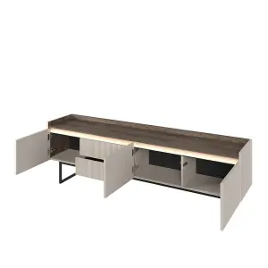 Elegant Sand Beige & Oak Lago 6 TV Cabinet W1920mm H860mm D400mm - Ample Storage, Modern Design