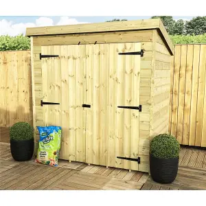 6 x 5 WINDOWLESS Garden Shed Pressure Treated T&G PENT Wooden Garden Shed + Double Doors (6' x 5' / 6ft x 5ft) (6x5)