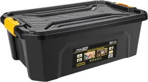 Heavy Duty Polypropylene 30 Litre Storage Box with Clip on Lid