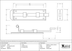 From The Anvil Beeswax 6 Inch Cranked Door Bolt