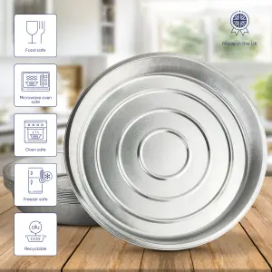 10 Pk Coppice Strong Round Aluminium Foil Pie Dish for Baking, Serving & Storage 26 x 26 x 4cm. Freezer, Microwave & Oven Safe