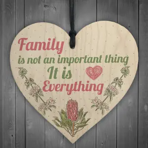 Red Ocean Family It Is Everthing Wooden Hanging Heart Family Sister Nan MuM Plaque Love Gift House Sign