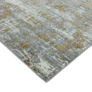 Abstract Yellow Easy to Clean Modern Jute Backing Rug for Living Room Bedroom and Dining Room-160cm X 230cm