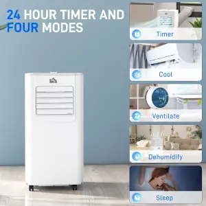 HOMCOM 5000BTU Portable Air Conditioner 4 Modes LED Display Timer Home Office