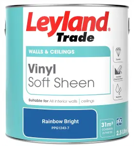 Leyland Trade Vinyl Soft Sheen Walls & Ceilings Emulsion Paint Rainbow Bright (PPG1243-7) - 2.5L