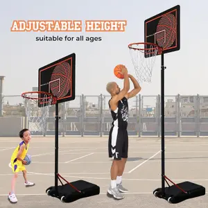 Basketball Hoop & Stand - BB-05 by Bee-Ball - Adjustable Children's Stand with Reinforced Backboard: 1.6-2.1 Meters