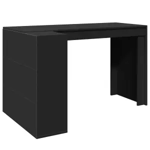 Berkfield Office Desk Black 123.5x73.5x75 cm Engineered Wood