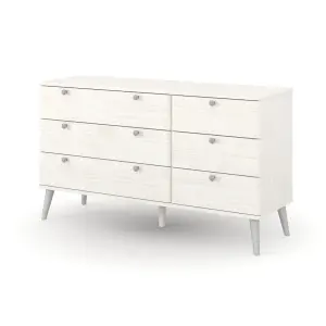 Core Products Augusta Curve 3+3 drawer wide chest , White