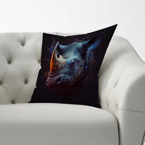 Rhino Face Splashart Cushions 60cm x 60cm