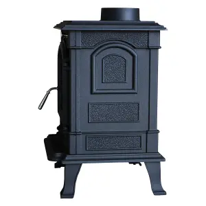 SunDaze 8KW Woodburning Stove Cast Iron Log Burner Fireplace Eco Design Dafra Approved Black