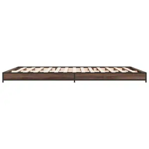 Berkfield Bed Frame without Mattress Brown Oak 140x190 cm