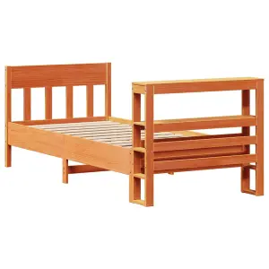 Berkfield Bed Frame without Mattress Wax Brown 90x200 cm Solid Wood Pine