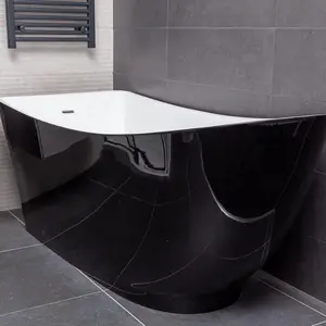 Edmonton Black Acrylic Freestanding Bath (L)1750mm (W)750mm