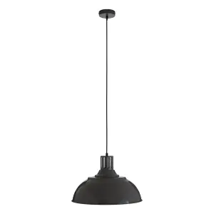 Interiors by Premier Brook Grey Metal Pendant Light