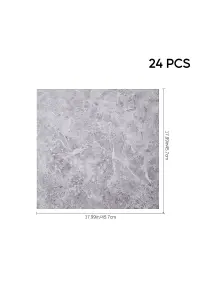 24 Pcs Marble Effect Self Adhesive Vinyl Stone Effect Flooring Tiles 5 m² Coverage