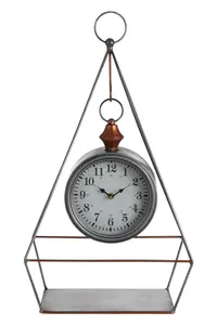 Interiors by Premier Hayden Antique Silver Finish Table Clock