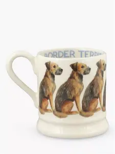 Emma Bridgewater Dogs Border Terrier Half Pint Mug, 300Ml, Brown/Multi